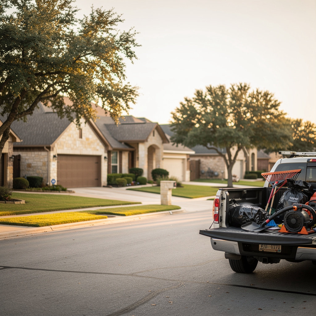 Legacy Home & Land Services LLC serving a Central Texas neighborhood property in Hutto, Texas, with clean exteriors and cared-for landscaping